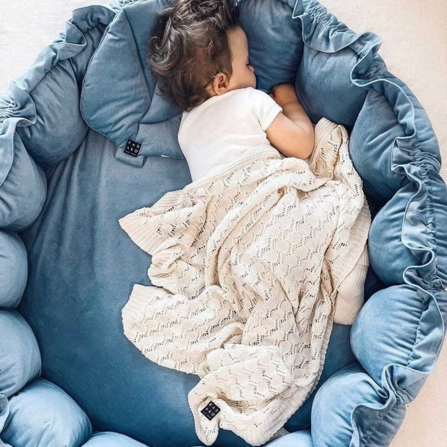 Convertible Velvet Baby Nest & Playmat